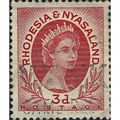 RHODESIA & NYASALAND, Queen Elizabeth II, red 1...