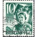 RHEINLAND PFALZ, Woman wine-making, dark green ...