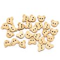 Teddy Bear Head Wooden Buttons Knitting Crochet...