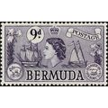 Bermuda QEII 1958 9d Violet Mounted Mint MM SG ...