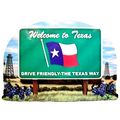 Texas State Welcome Sign Artwood Fridge Magnet