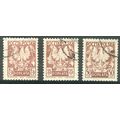 Poland 1950 - 5z + 25z + 50z brown carmine - Po...