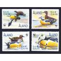 Aland Is. WWF Birds Steller's Eider 4v 2001 MNH...