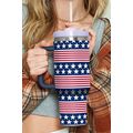 Bluing Stars and Stripes Print Handled Thermos ...