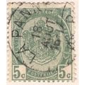 Belgium 1893 - SG81- 5c green - Arms - used