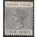 Grenada 1883 SG33 4d Greyish-Slate Mounted Mint .