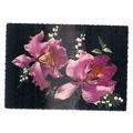 PINK FLOWERS ..used vintage postcard NOT POSTED =