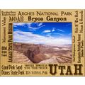 Southern Utah Landmarks Laser Engraved Wood Pic...