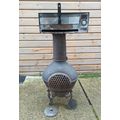 chimenea chiminea cast iron wood burner bbq piz...