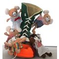 Vintage Fairy-Footsteps Mice Family Velour Plus...