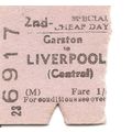 B.R.B. Edmondson Ticket - Garston to Liverpool ...
