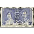 St Helena KGVI 1937 Coronation 3d Blue Used SG ...