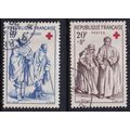 France 1957 SG 1365-6 Used - Red Cross Semi-pos...