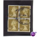 1993 GB Q.E.11 F/U 50P block SG Y1719
