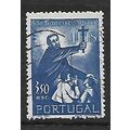 PORTUGAL 1952 3e.50 BLUE ST FRANCIS XAVIER SG10...