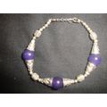 Tibetan oriental metal and large 12mm purple am...