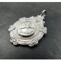 Large Vintage Silver Plate Shooting Fob Or Meda...