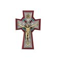 CELTIC CROSS ON CHERRY STAINED WOOD, 5 1/4 INCH...