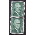 United States 1968 Jefferson 1c pair Fine Used ...