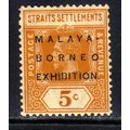 Straits Settlement 1922 KGV 5ct Malaya Borneo E...