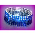 3 Row Wedding Party Blue Rhinestone Stretch Ban...