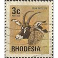 RHODESIA, MAMMALS, Roan Antelope, brown 1974, 3...