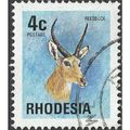 RHODESIA, MAMMALS, Reedbuck, blue 1974, 4c, #3