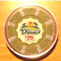 Dunes $25. Casino Chip - Las Vegas, Nevada - 1989