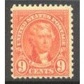 641 9c Thomas Jefferson Average Plus MNH Q1853