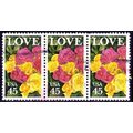 USA 1988 Love Roses 3 x 45c Used Stamps