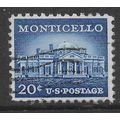 USA 1956 20c BLUE MONTICELLO JEFFERSONS HOME SG...
