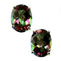 Mystic Fire Topaz, 925 Sterling Silver Post Ear...