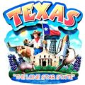 Texas The Lone Star State Artwood Montage Fridg...