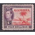 Gambia 1938 - 46 KGV1 4/-d Elephant MM SG 159 (...