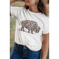 White Leopard Western Buffalo Graphic Tee
