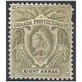 Uganda 1898 SG87 8 Annas Pale Olive Mounted Min...