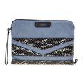 KARL LAGERFELD Blue Suede Clutch Bag BNWT (RARE...