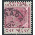 Grenada 1887 SG40 1d Carmine Fine Used....