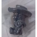 Vintage pewter cowgirl 1 1/2 inch (A149)