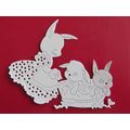 6 x Tattered Lace Die Cuts Bunny Bathtime