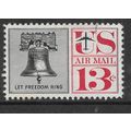 USA 1958 AIR 13c LIBERTY BELL BLACK AND RED SG ...