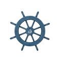 Rustic All Light Blue Decorative Ship Wheel Wit...