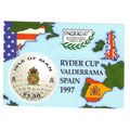 ISLE OF MAN SG MS759 1997 GOLF, RYDER CUP MINIA...