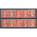 BULK STOCK.(1st) Bright Orange-Red x 10.Type Un...