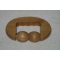 Hand Held Natural Wood Body Massager with 2 wheels