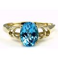 Swiss Blue Topaz, 10KY Gold Ring, R300