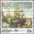 AUSTRALIA, SHIP, Colonization 200 years, green 1985, 33c