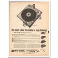 SIEGLER CORP 1961 Bogen-Presto B60 B61 turntabl...