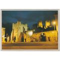 Postcard Bootham Bar, York, at night. Unposted