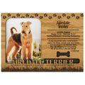 Airedale Terrier Engraved Wood Picture Frame Ma...
